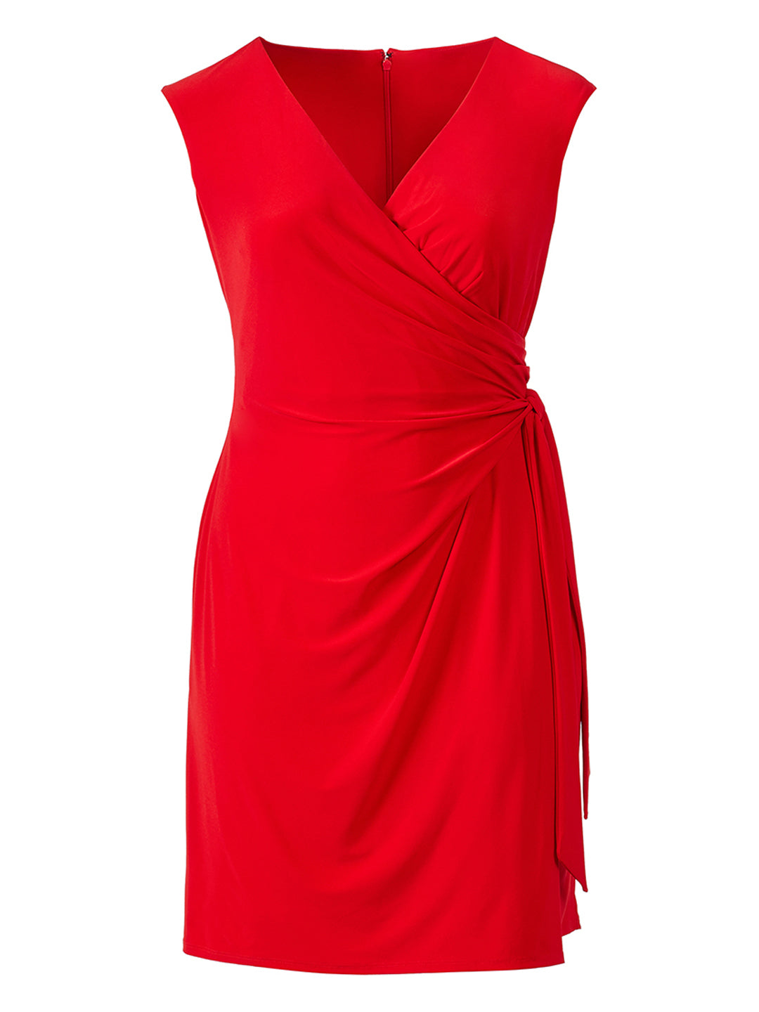 Red Faux-Wrap Dress | Lauren Ralph ...